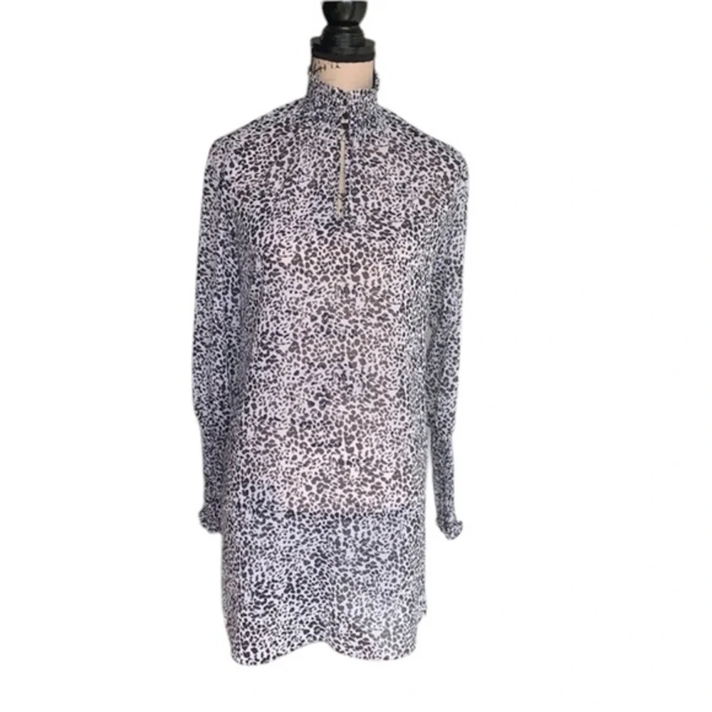 Anthropologie Bailey 44  Leopard Print Black White Dress Size 2 - Picture 5 of 12